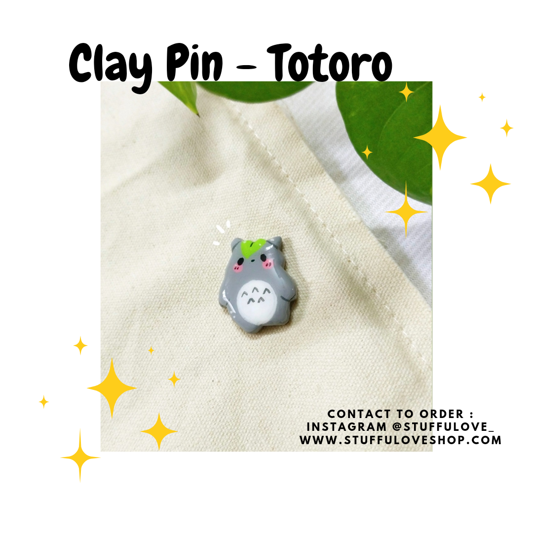 Handmade Clay Pin - Totoro