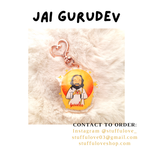 Cute Gurudev Sri Sri Ravishankar Acrylic Keychain